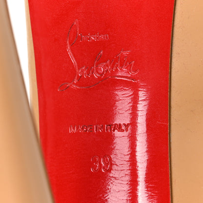 Christian Louboutin Patent Daffodile Peep Toe 160 Pumps 39 Nude 6 of 7