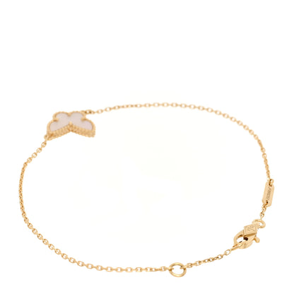 Van Cleef & Arpels 18K Yellow Gold Mother of Pearl Sweet Alhambra Butterfly Bracelet 3 of 7