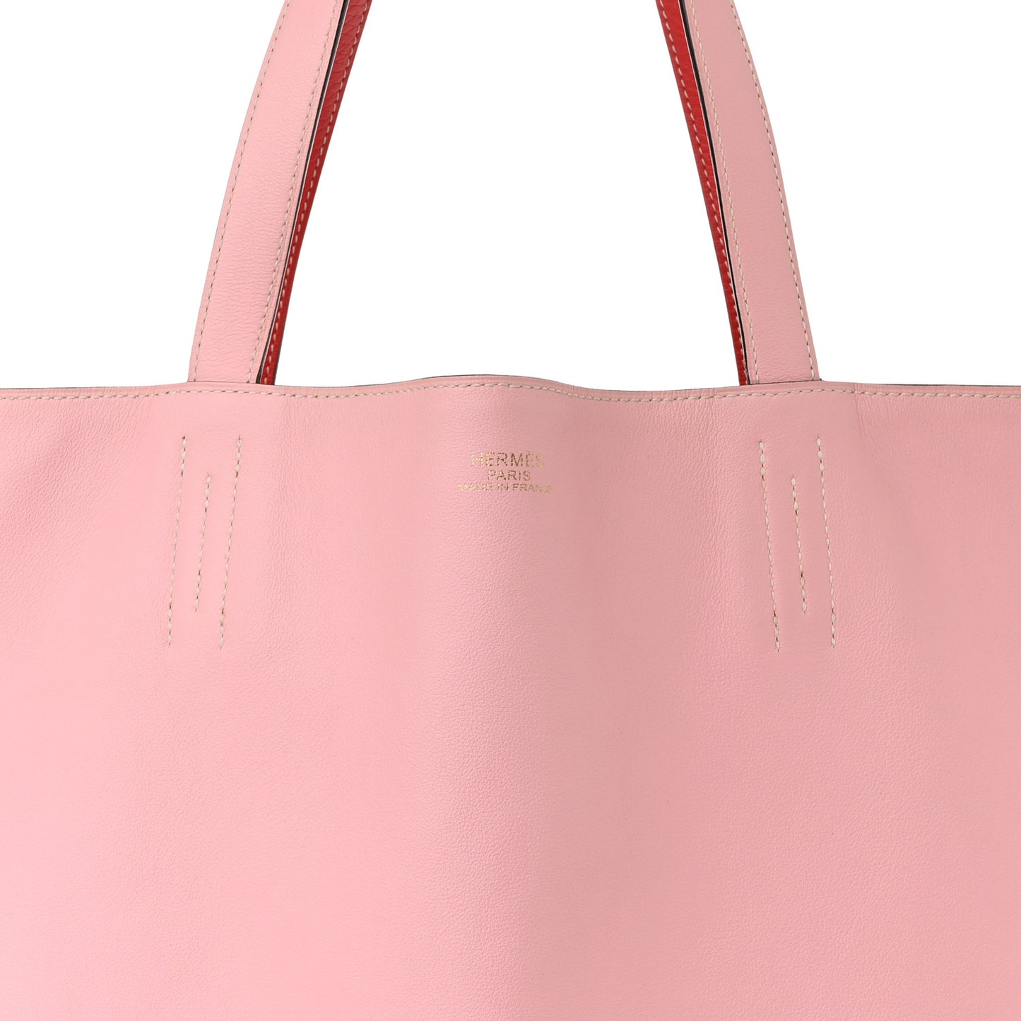 Taurillon Clemence Double Sens 45 Reversible Tote Rose Sakura Bougainvillea