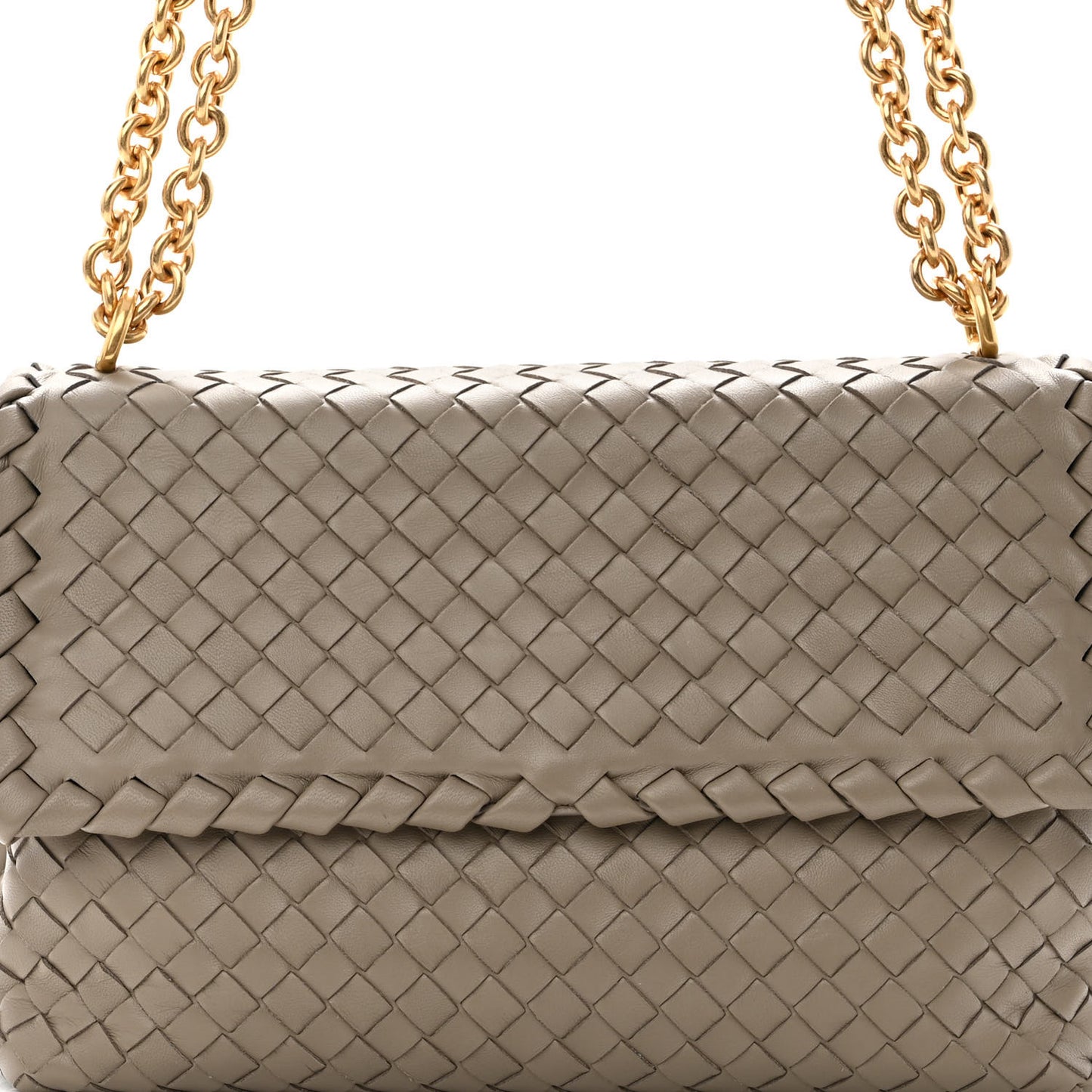Nappa Intrecciato Small Olimpia Shoulder Bag Limestone