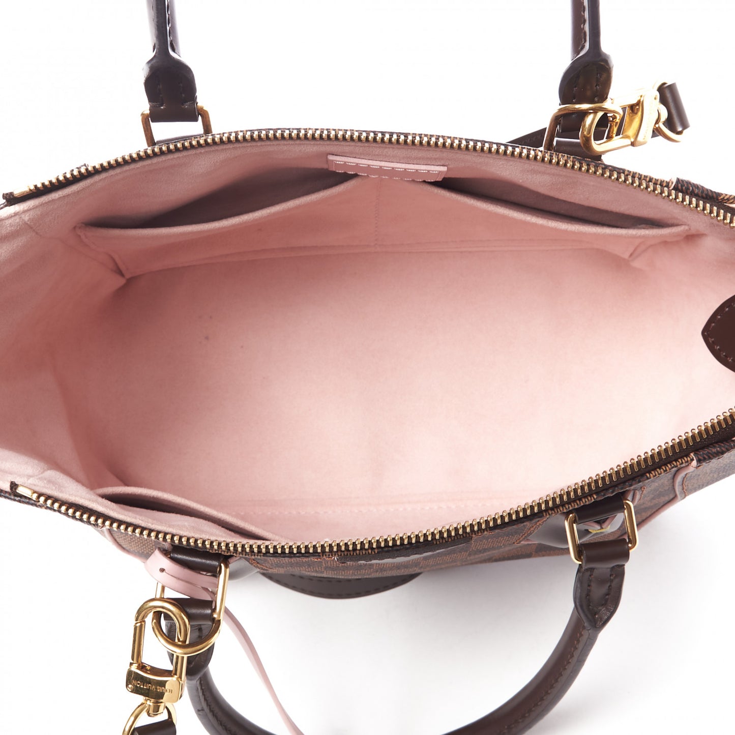 Damier Ebene Caissa Tote PM Rose Ballerine