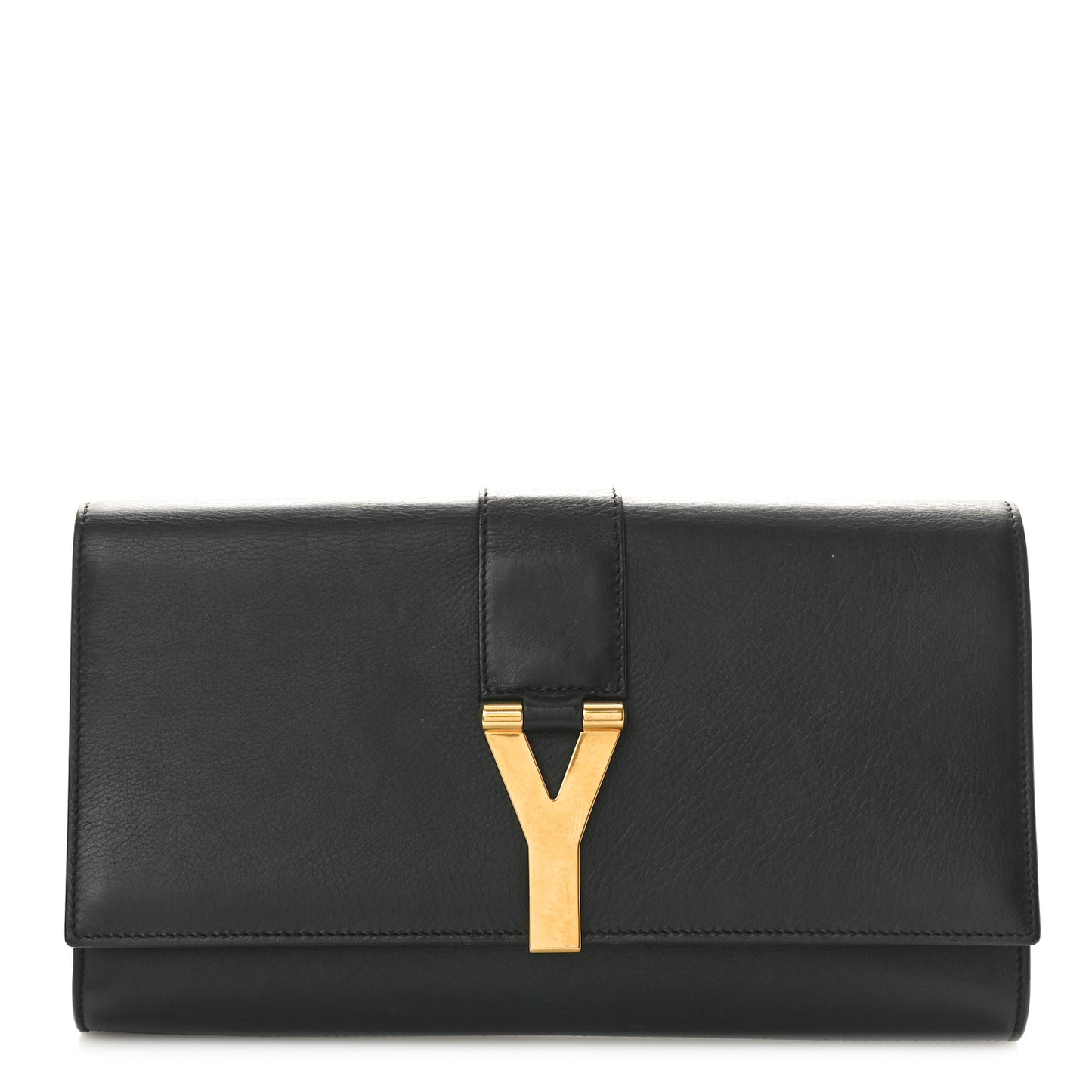 Calfskin Classic Y Ligne Clutch Grey