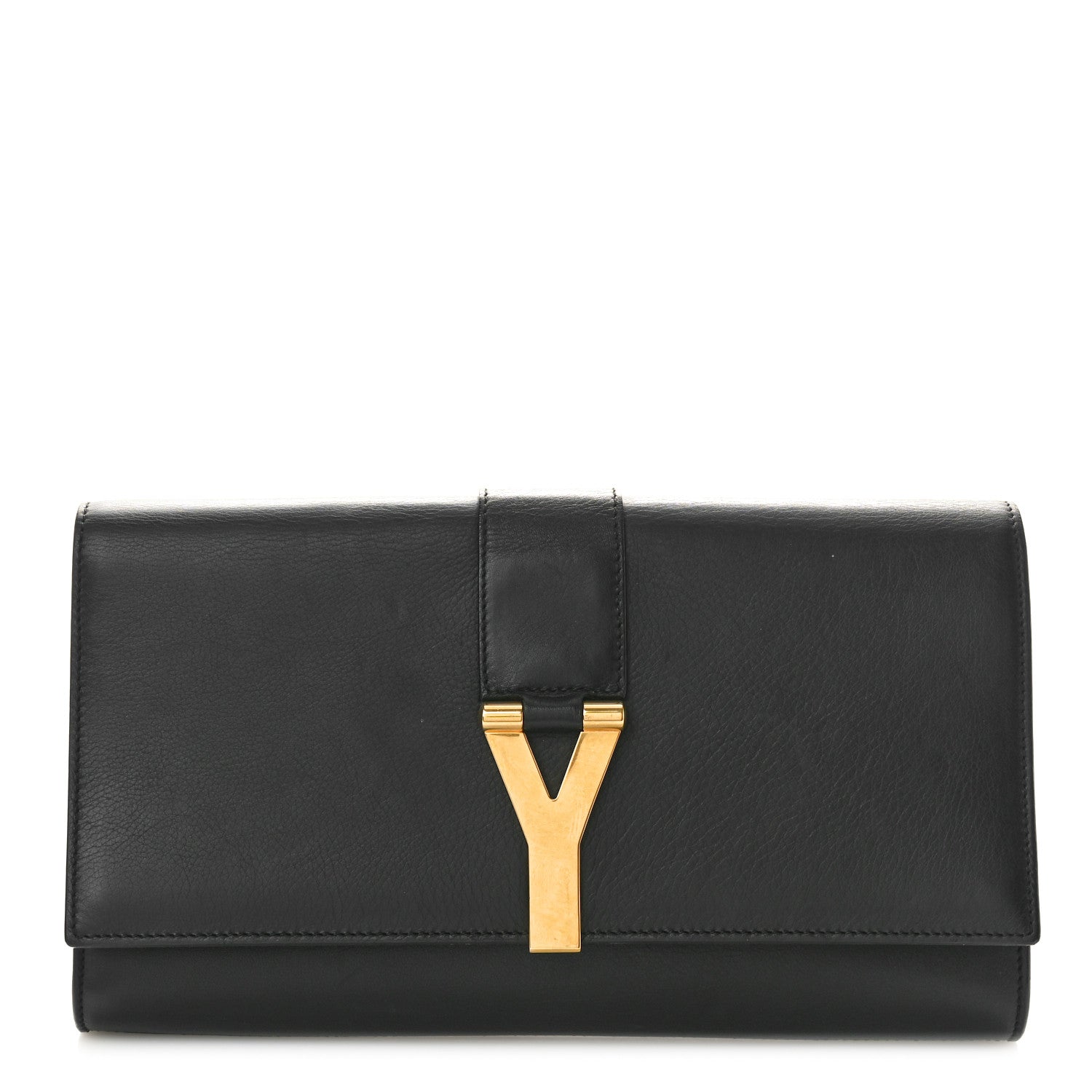 Saint Laurent Calfskin Classic Y Ligne Clutch Grey 1 of 9