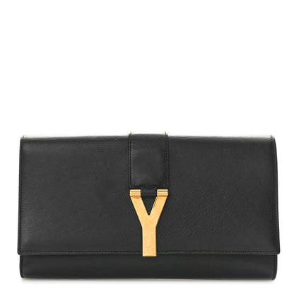 Saint Laurent Calfskin Classic Y Ligne Clutch Grey 1 of 9