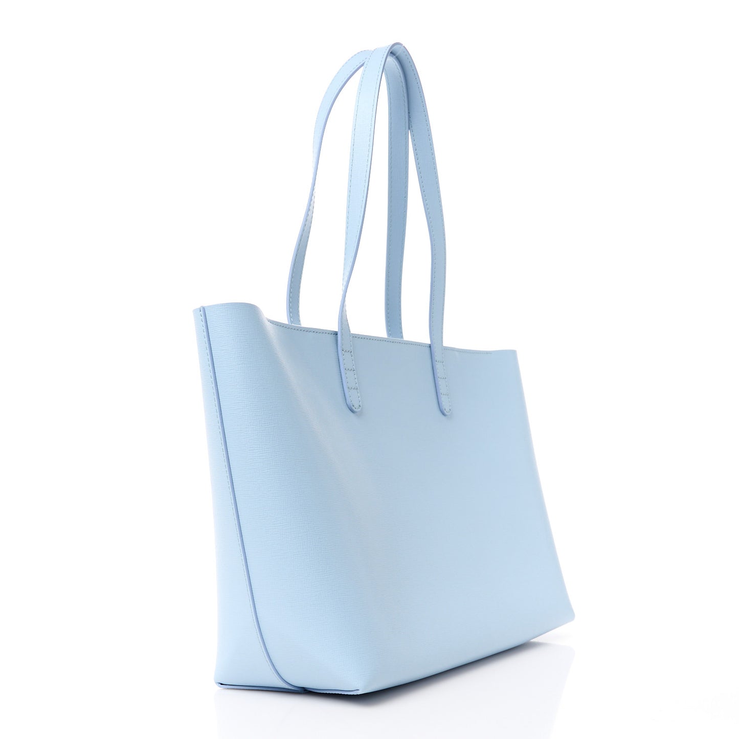 Saffiano Small Zip Tote Light Blue