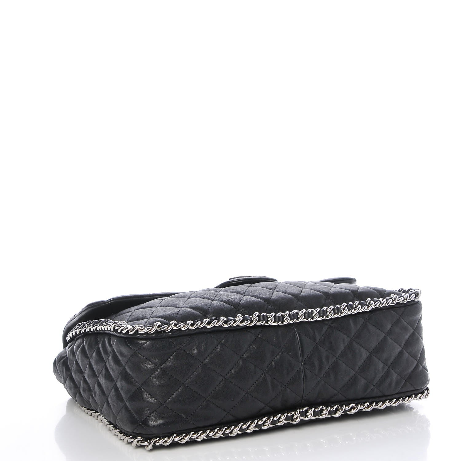 Chanel Washed Lambskin Quilted Maxi Chain Around Flap Black 4 of 9