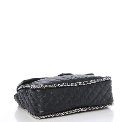 Chanel Washed Lambskin Quilted Maxi Chain Around Flap Black 4 of 9