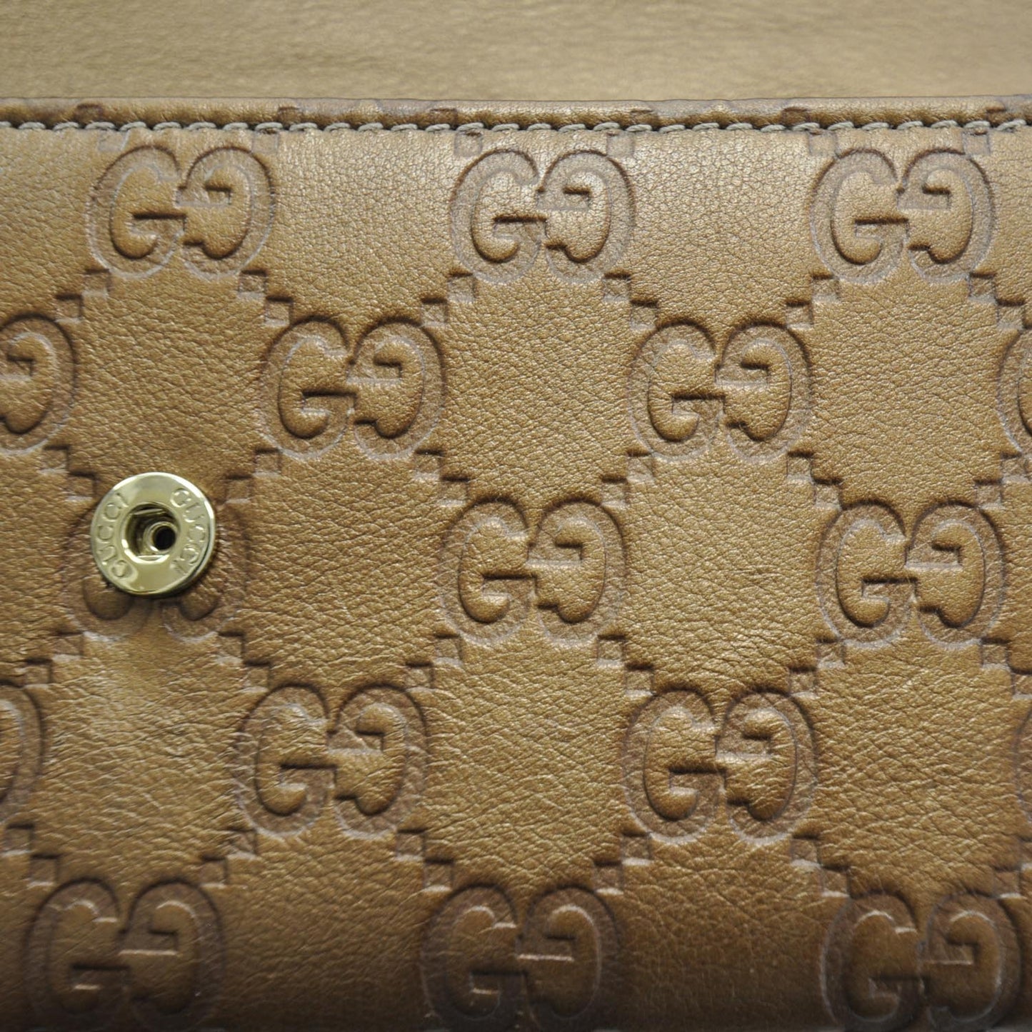 Guccissima Continental Heart Wallet Bronze