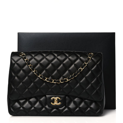 Chanel Lambskin Quilted Maxi Single Flap Black 9 of 9