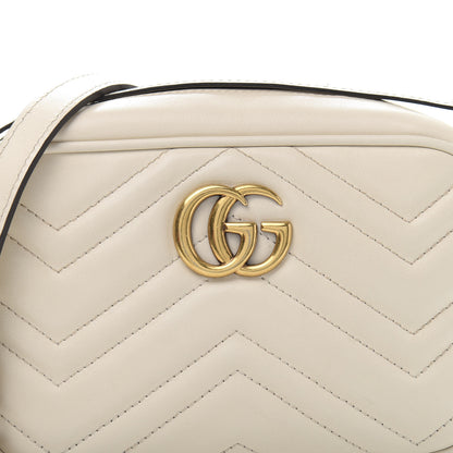 Gucci Calfskin Matelasse Mini GG Marmont Chain Shoulder Bag White 12 of 12