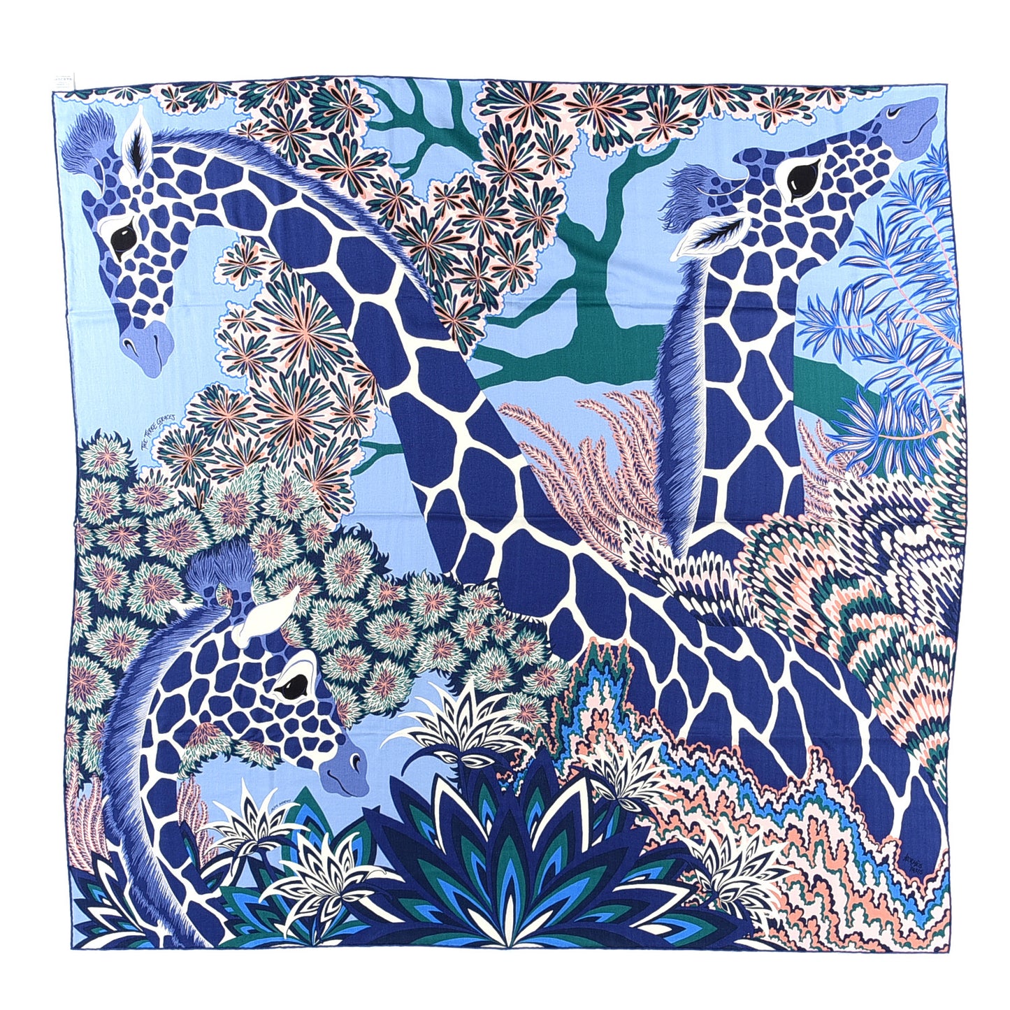 Cashmere Silk The Three Graces Shawl 140 Lavender Indigo Vert