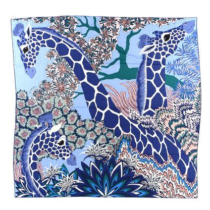 Hermes Cashmere Silk The Three Graces Shawl 140 Lavender Indigo Vert 1 of 6