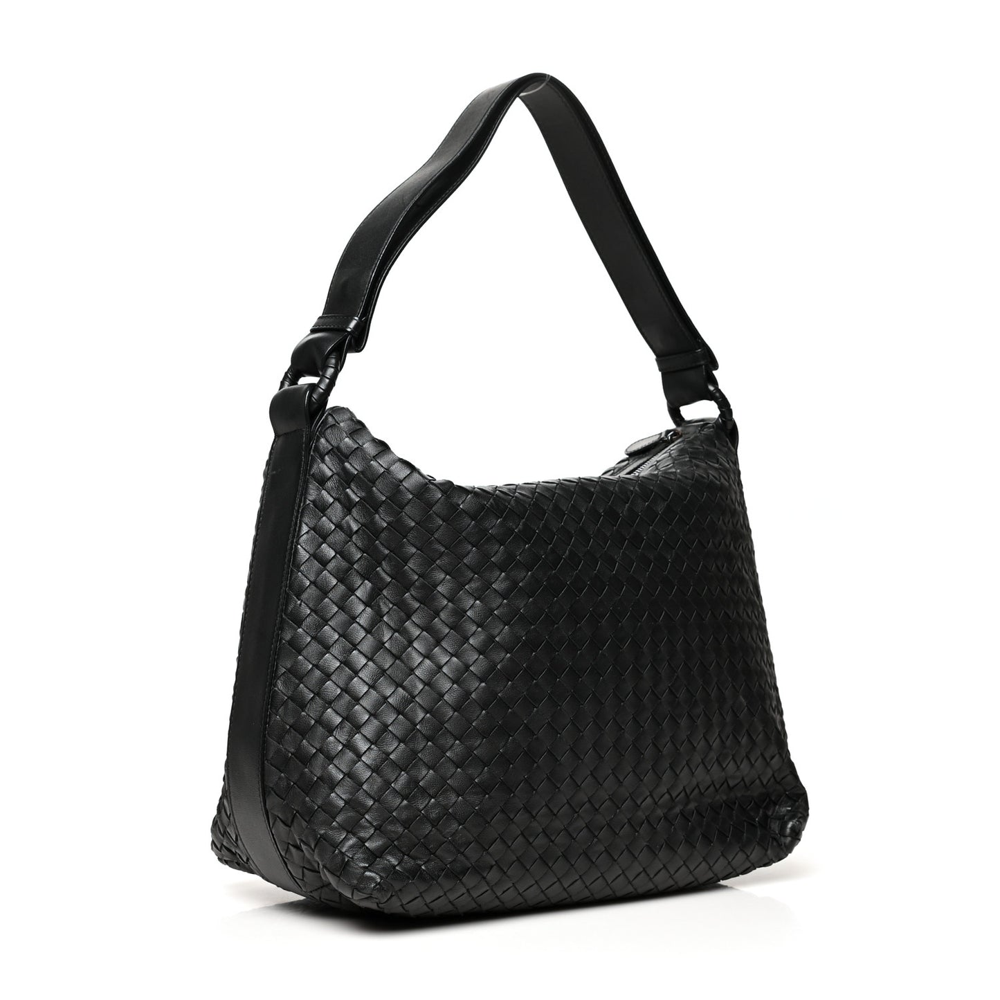 Nappa Intrecciato Shoulder Bag Black