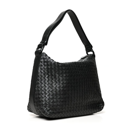 Bottega Veneta Nappa Intrecciato Shoulder Bag Black 2 of 9