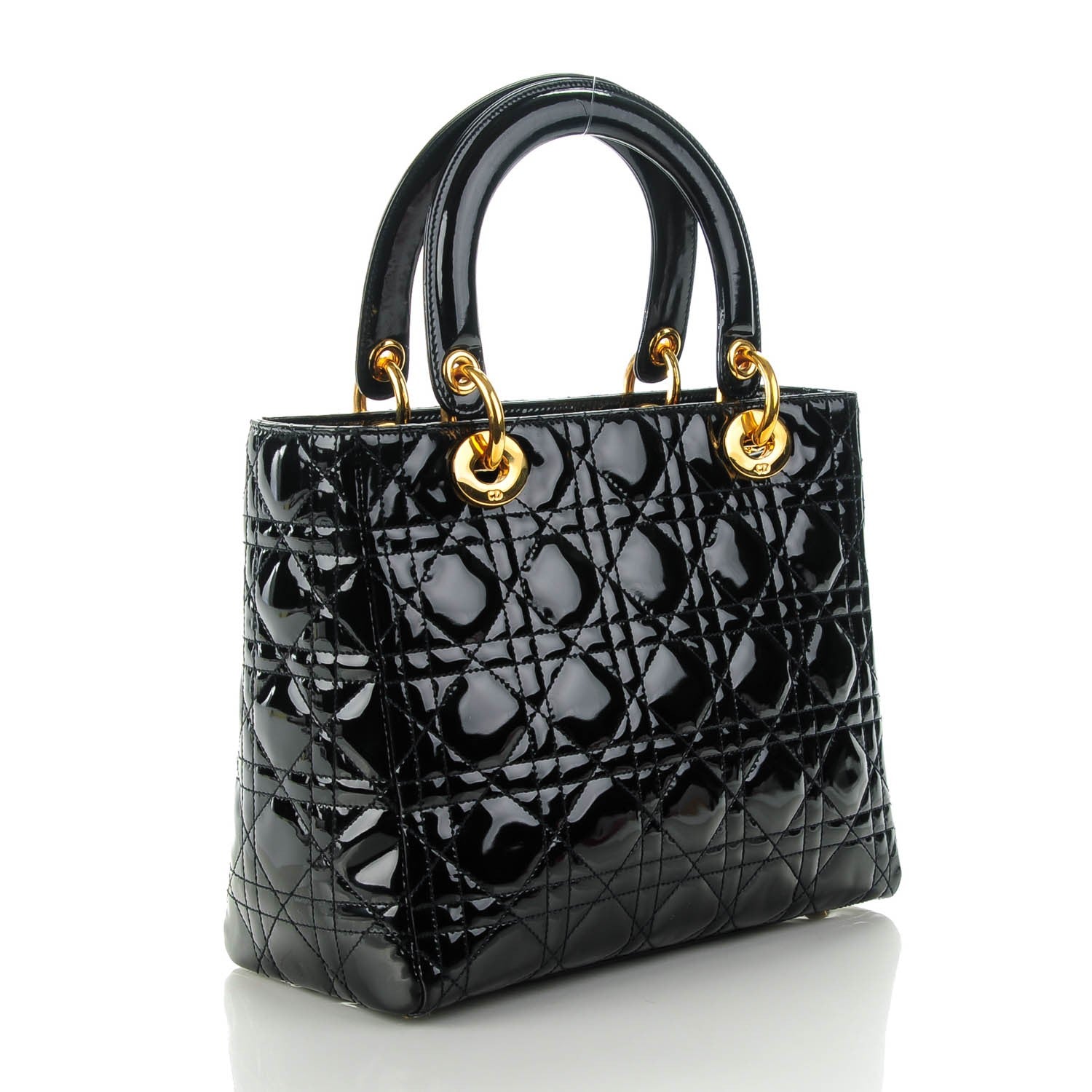 Christian Dior Patent Cannage Medium Lady Dior Black 3 of 7