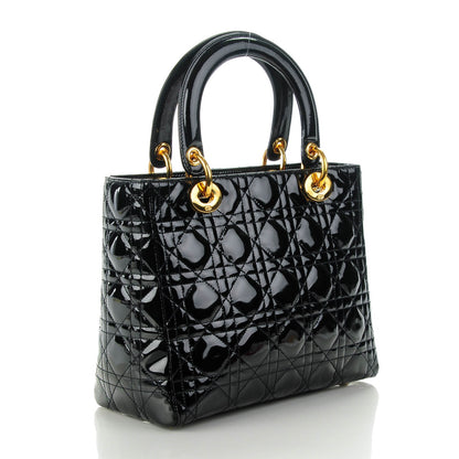 Christian Dior Patent Cannage Medium Lady Dior Black 3 of 7