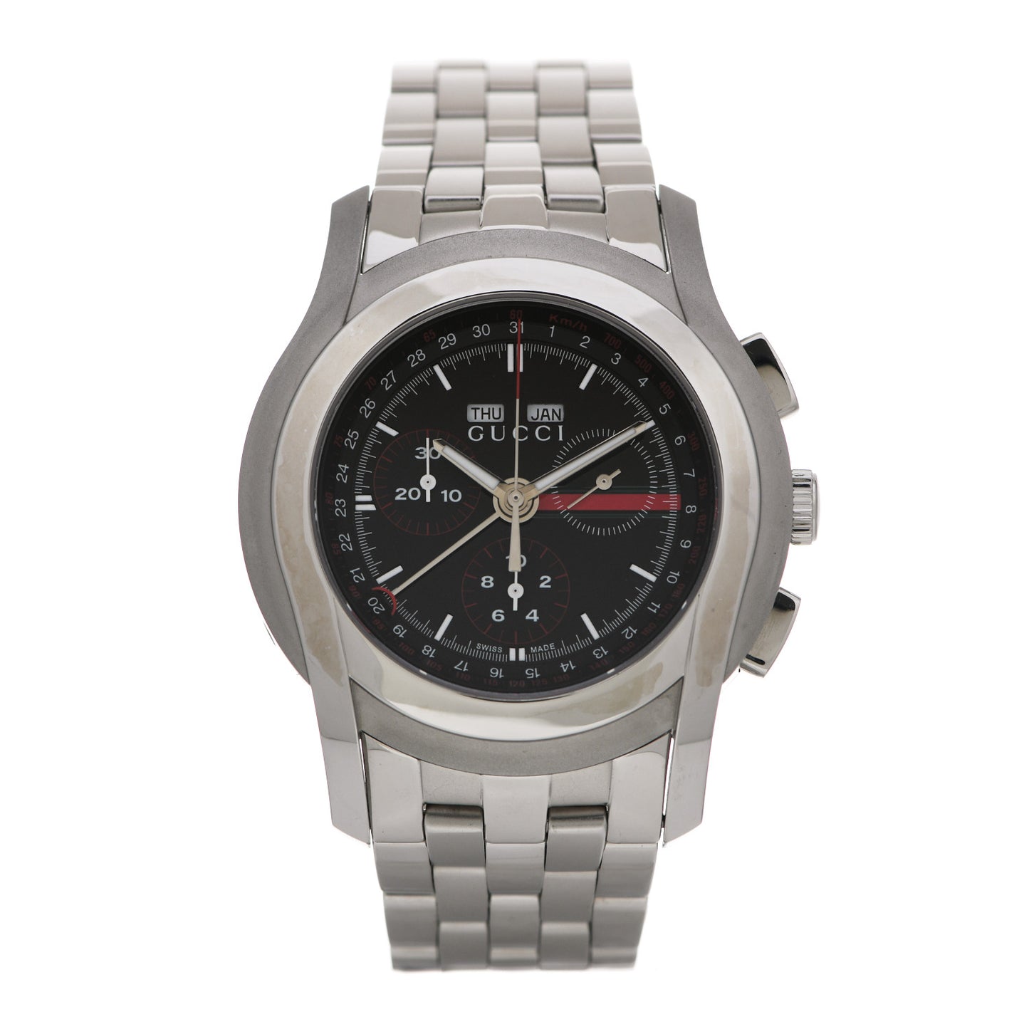 Stainless Steel 42mm 5500 Chronograph Quartz Watch Black