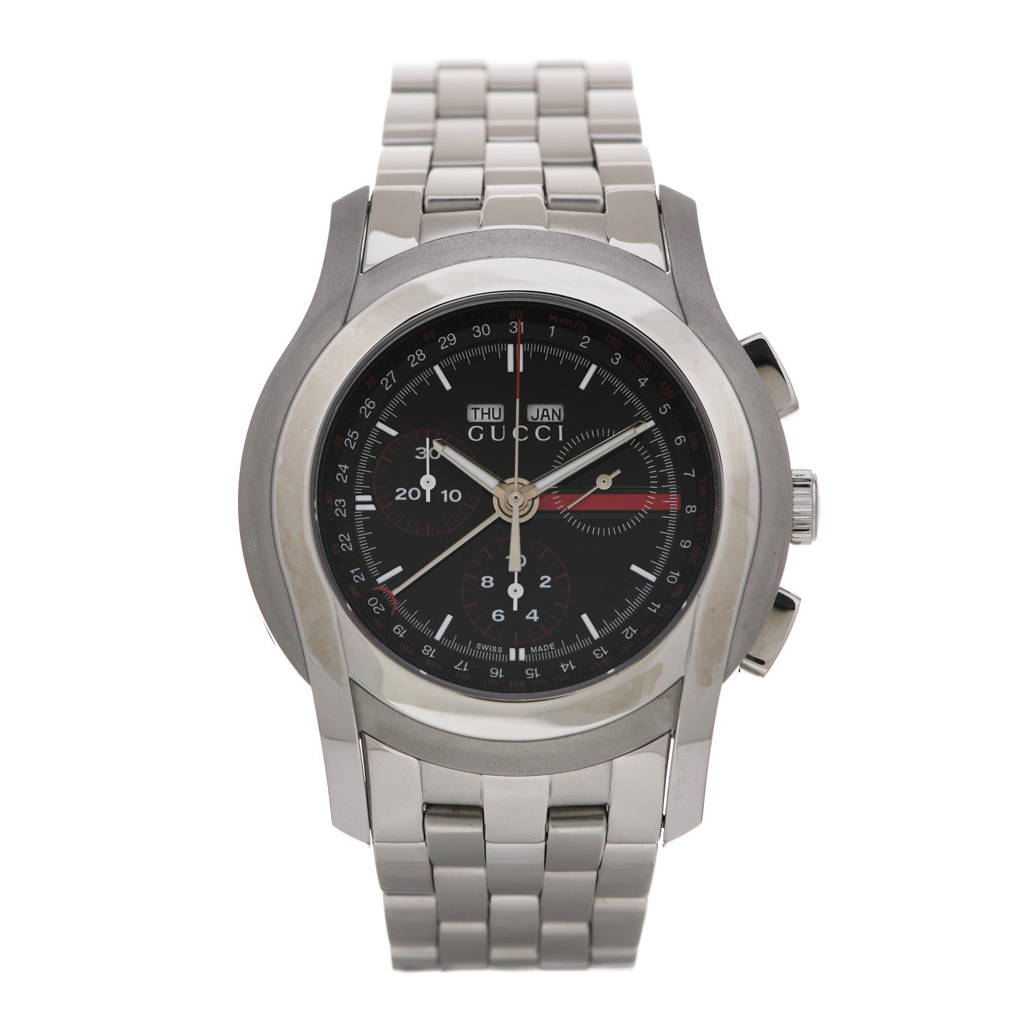 Gucci Stainless Steel 42mm 5500 Chronograph Quartz Watch Black 1 of 5