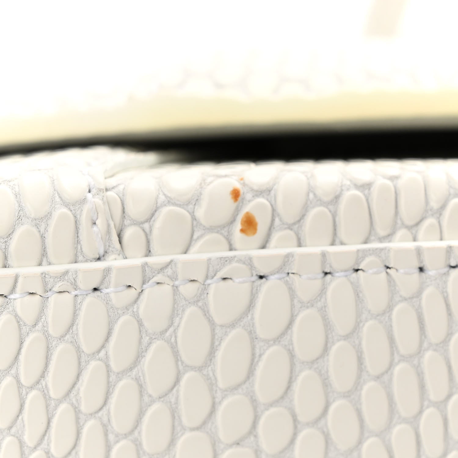 Balenciaga Matte Calfskin Snake Embossed Tonal B Small Hourglass Top Handle Bag Optic White 11 of 11