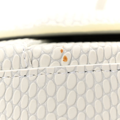 Balenciaga Matte Calfskin Snake Embossed Tonal B Small Hourglass Top Handle Bag Optic White 11 of 11