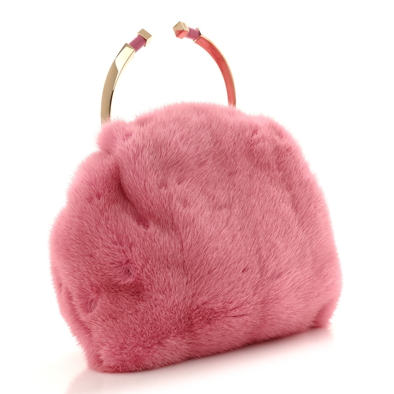 Valentino Garavani Mink Fur Clutch Pink 2 of 8