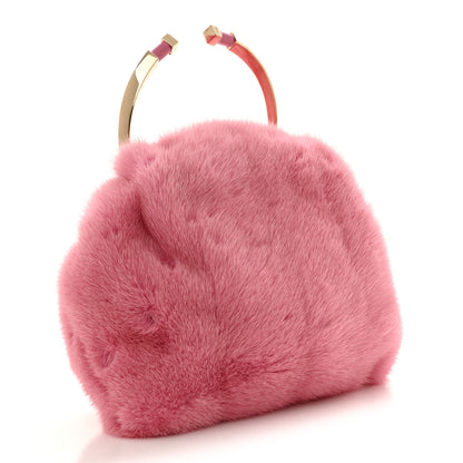 Valentino Garavani Mink Fur Clutch Pink 2 of 8