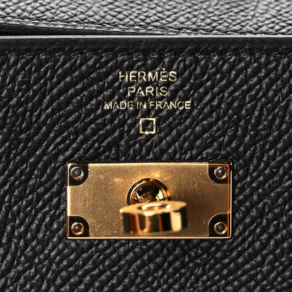 Hermes Epsom Matte Alligator Touch Kelly Wallet To Go Black 6 of 10