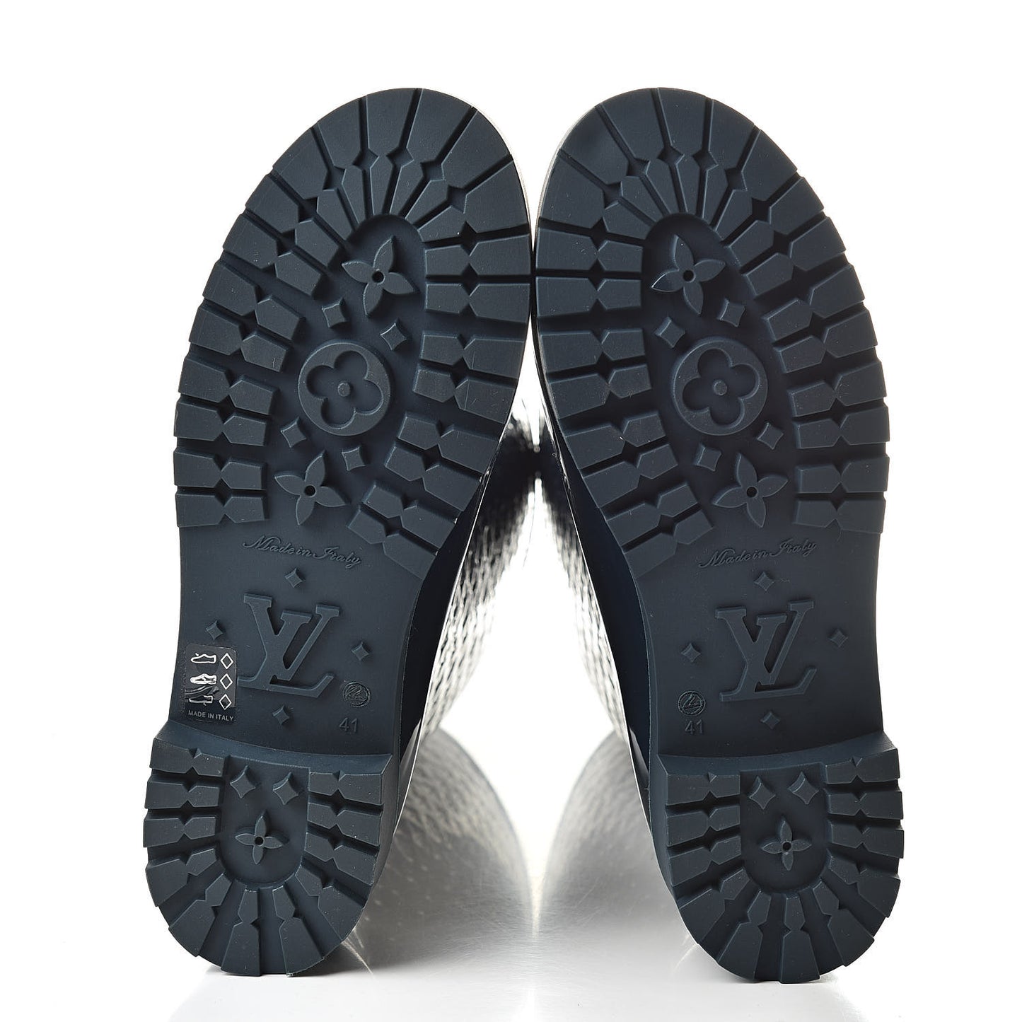 Rubber Embossed Monogram Splash Rain Boots 41 Blue