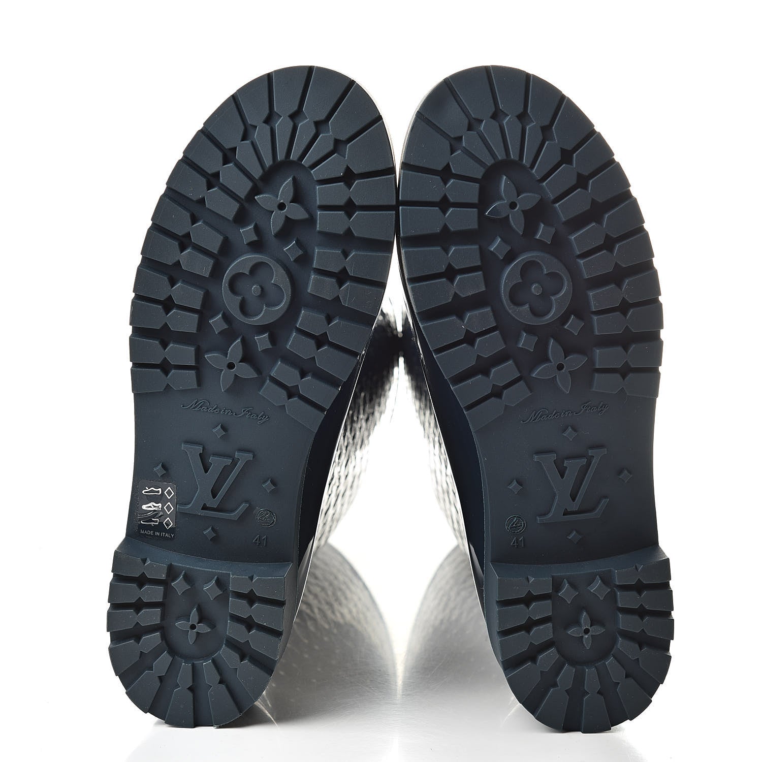 Louis Vuitton Rubber Embossed Monogram Splash Rain Boots 41 Blue 5 of 7