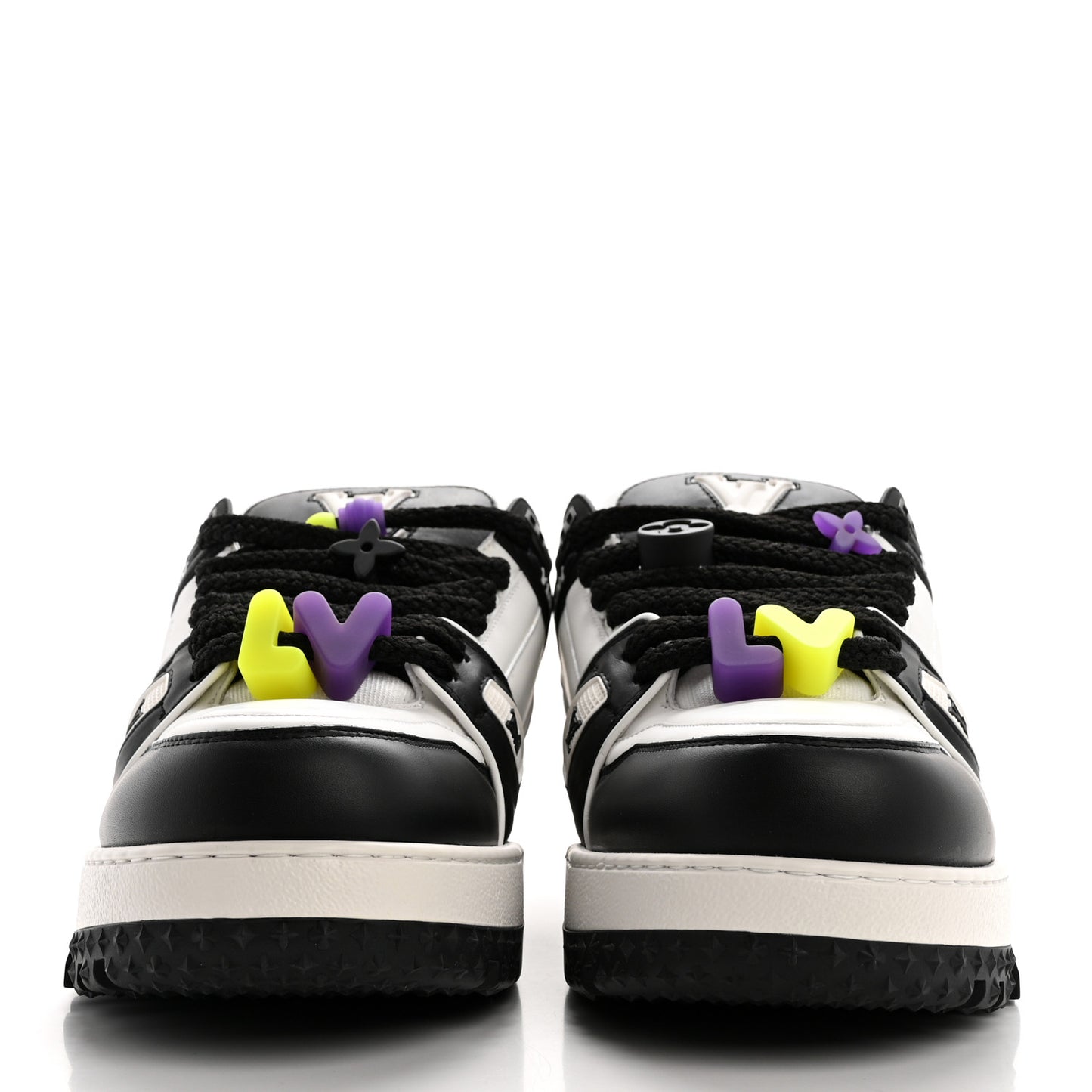 Calfskin Mens LV Trainer Maxi Sneakers 12 Black