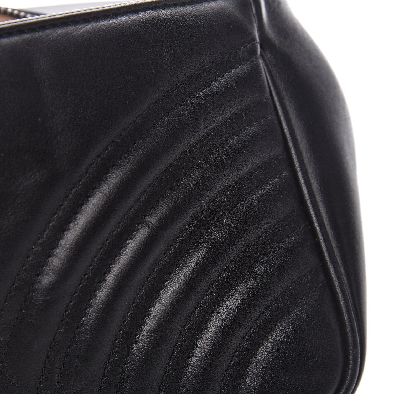 Gucci Calfskin Matelasse Small GG Marmont Shoulder Bag Black 11 of 19