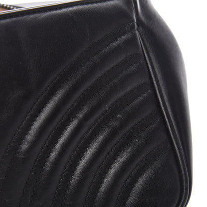 Gucci Calfskin Matelasse Small GG Marmont Shoulder Bag Black 11 of 19