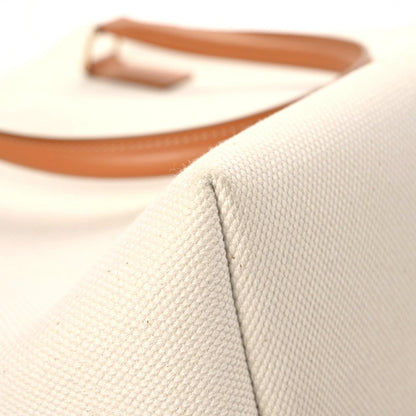 Celine Canvas Calfskin Horizontal Cabas Natural Tan 10 of 14