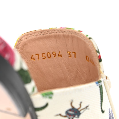 Gucci Canvas Flora Womens Princetown Slippers 37 White Multicolor 8 of 11