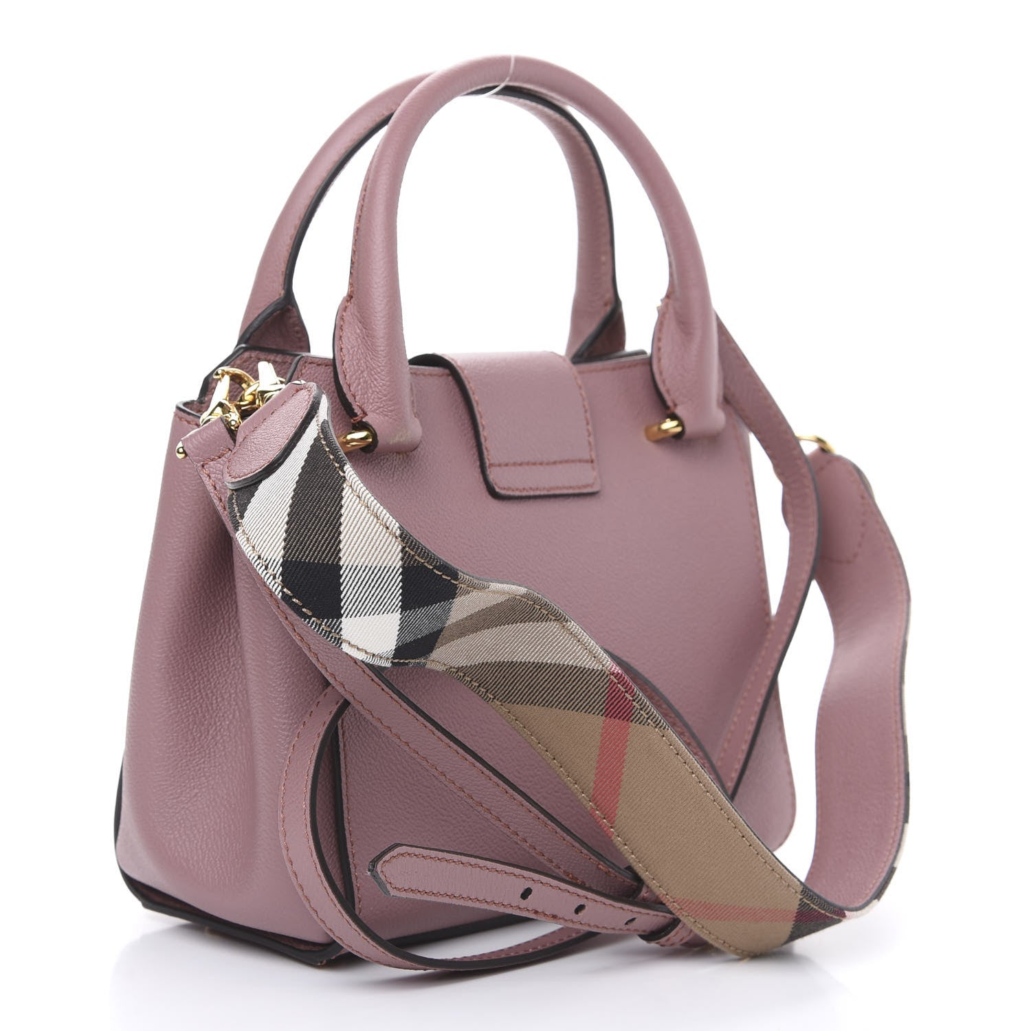 Burberry Soft Grain Calfskin Small Buckle Tote Dusty Pink 2 of 10
