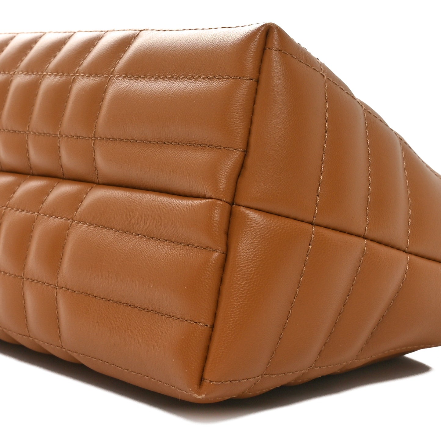 Lambskin Quilted Small Soft Lola Bag Maple Brown