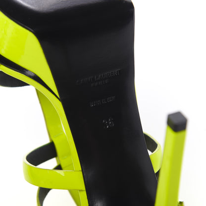 Saint Laurent Calfskin Bianca 105 Platform Sandals 36 Neon Yellow 6 of 9