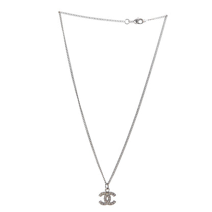 Chanel Crystal Timeless CC Necklace Silver 3 of 5
