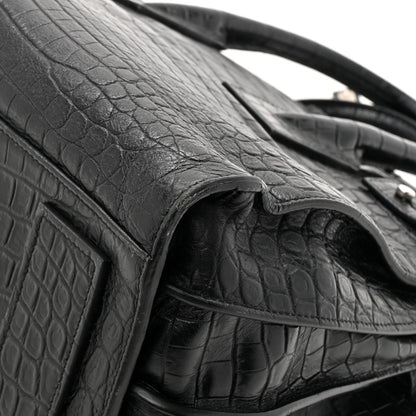 Saint Laurent Calfskin Crocodile Embossed Small Sac de Jour Black 15 of 20