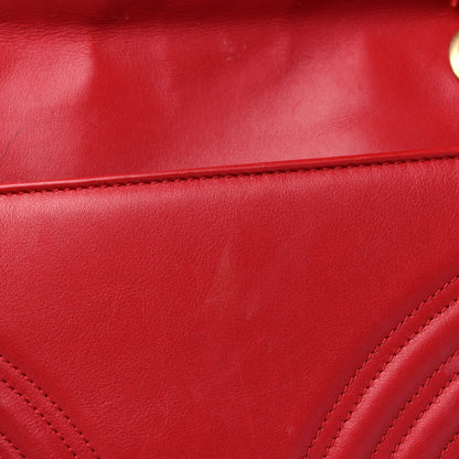 Gucci Calfskin Matelasse Small GG Marmont Shoulder Bag Hibiscus Red 13 of 21