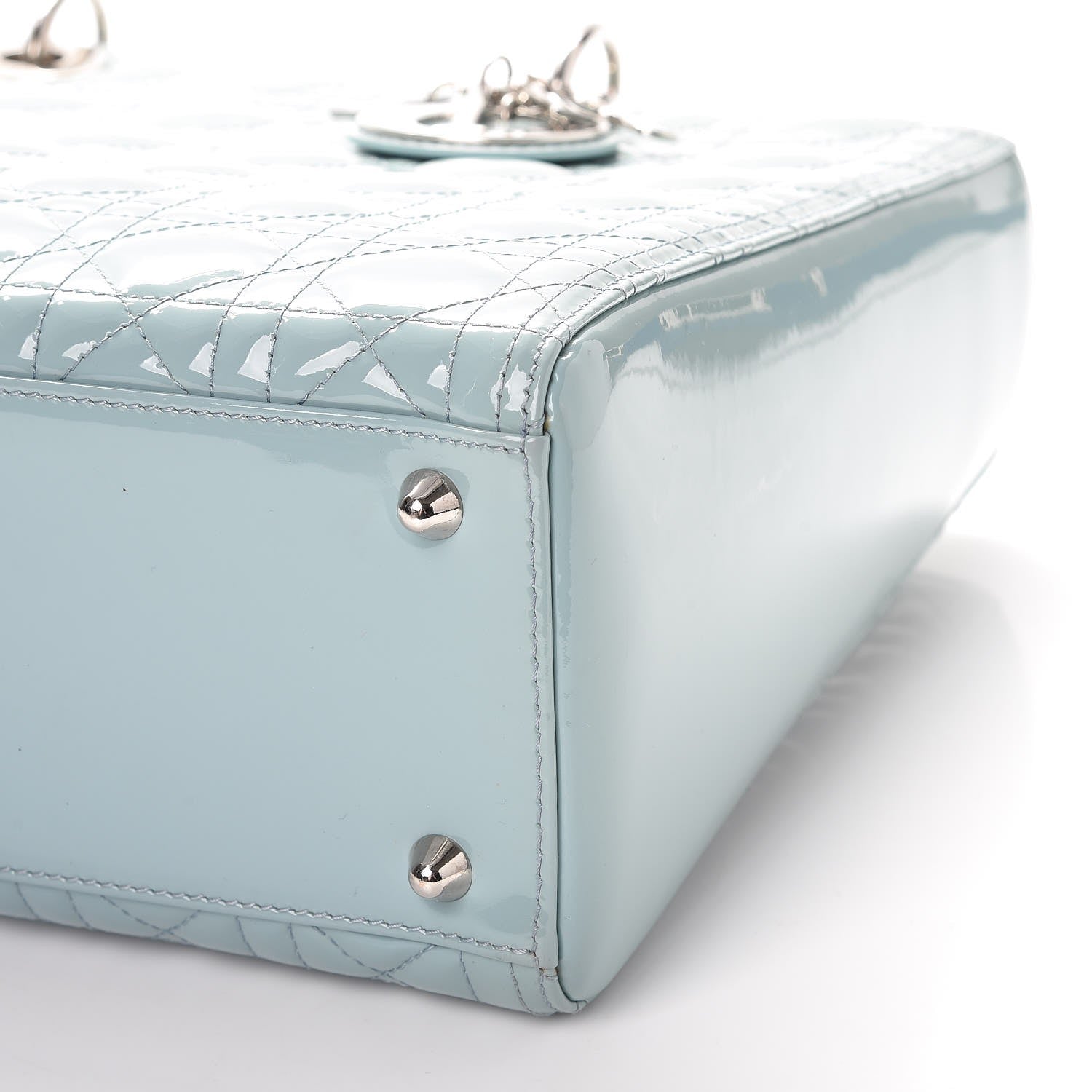 Christian Dior Patent Cannage Large Lady Dior Light Blue 11 of 12