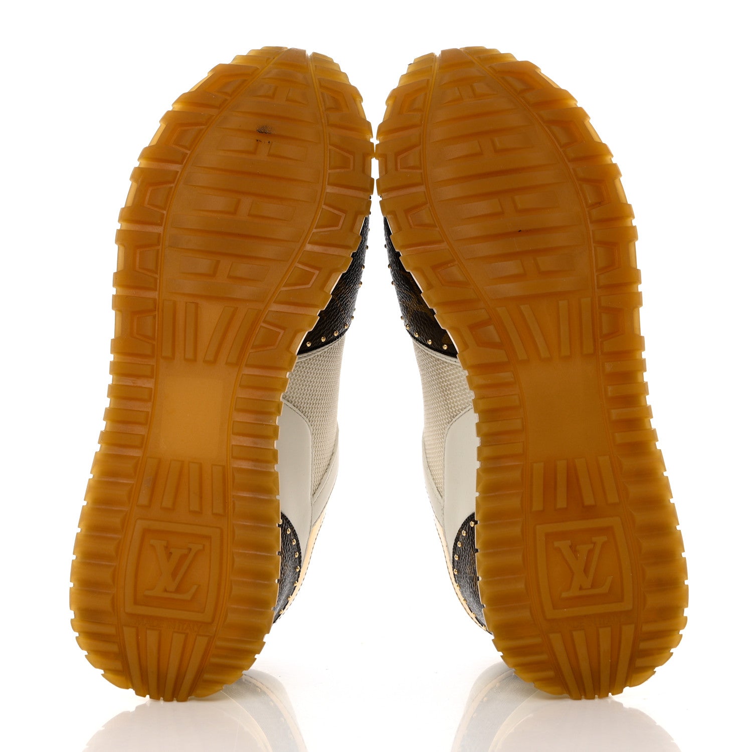 Louis Vuitton Calfskin Monogram Embellished Run Away Sneakers 36 White 5 of 11