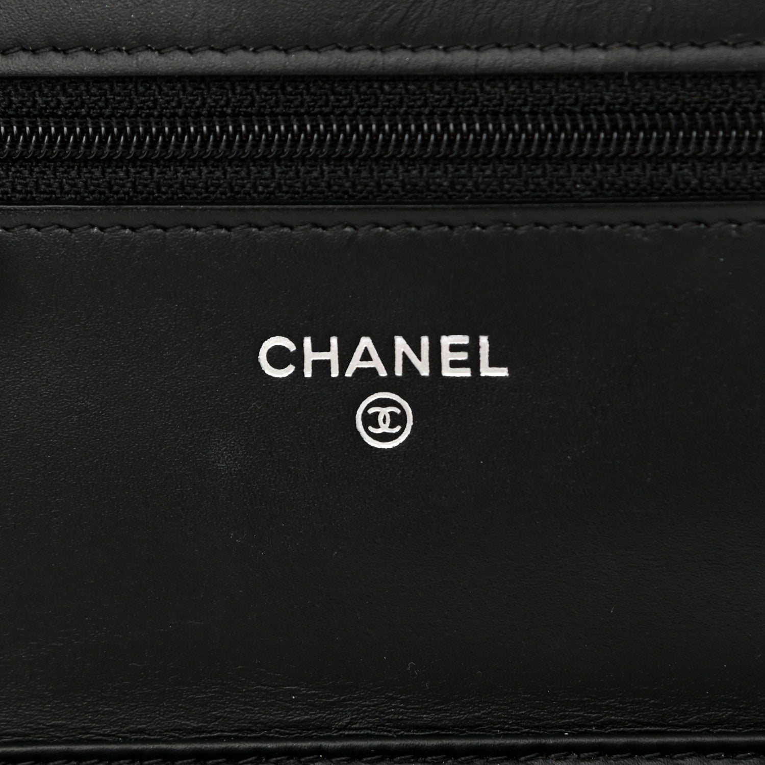 Chanel Patent Striped Wallet On Chain WOC Black 5 of 11