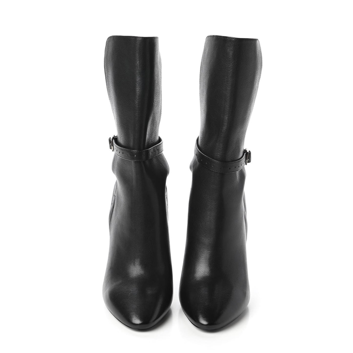 Nappa Mica Buckle Ankle Booties 37 Black