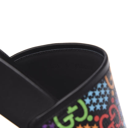 Gucci GG Supreme Monogram Psychedelic Mens Slide Sandals 8 Black Multicolor 7 of 8