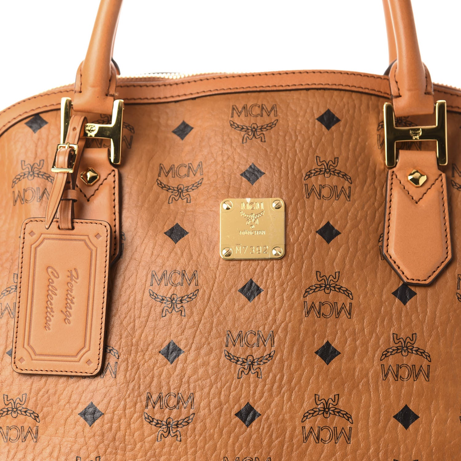 MCM Visetos Large Heritage Bowler Bag Cognac 654003 – FASHIONPHILE