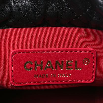 Chanel Calfskin Quilted Pearl Mini About Pearls Drawstring Bucket Bag Black 6 of 10
