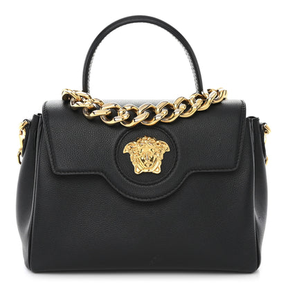 Versace Grained Calfskin La Medusa Top Handle Bag Black Black 1 of 11