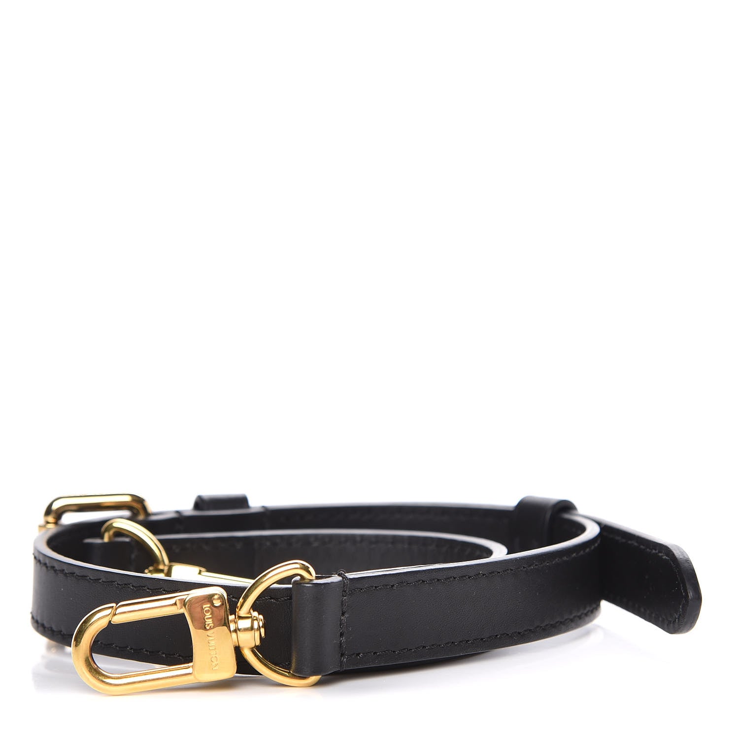 Louis Vuitton Calfskin 16mm Adjustable Shoulder Strap Black 1 of 3