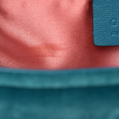 Gucci Velvet Matelasse Mini GG Marmont Shoulder Bag Pavone Cyan 11 of 11